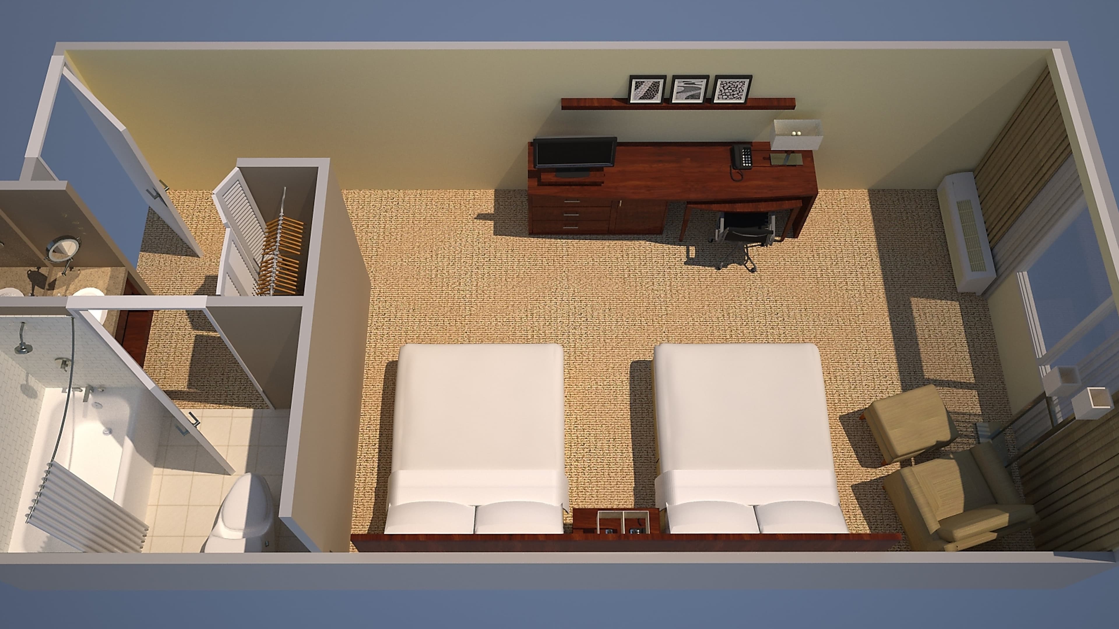 Two Double Beds - Image 6