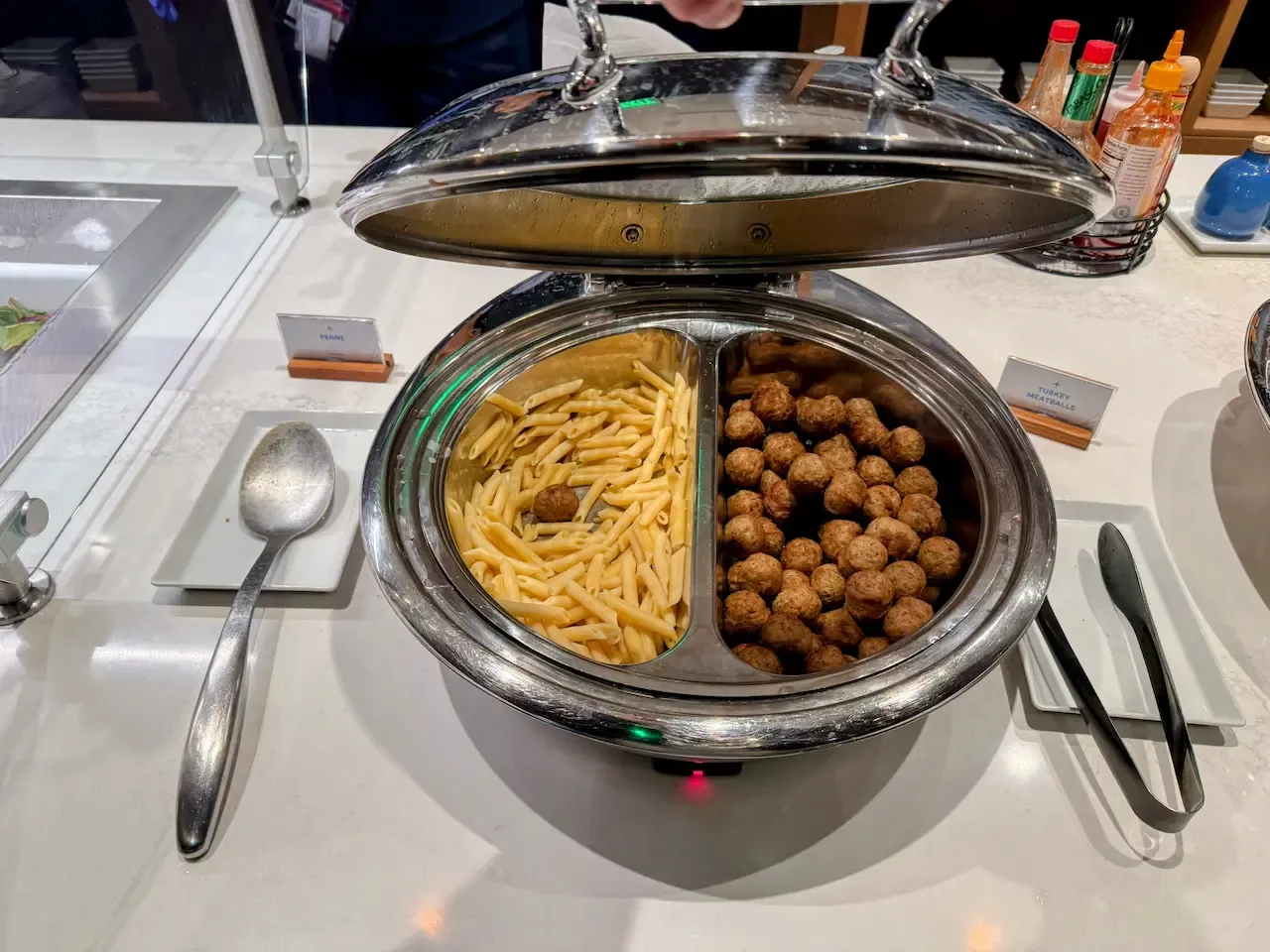 Alaska Airlines Lounge SFO Hot Bar Meatballs