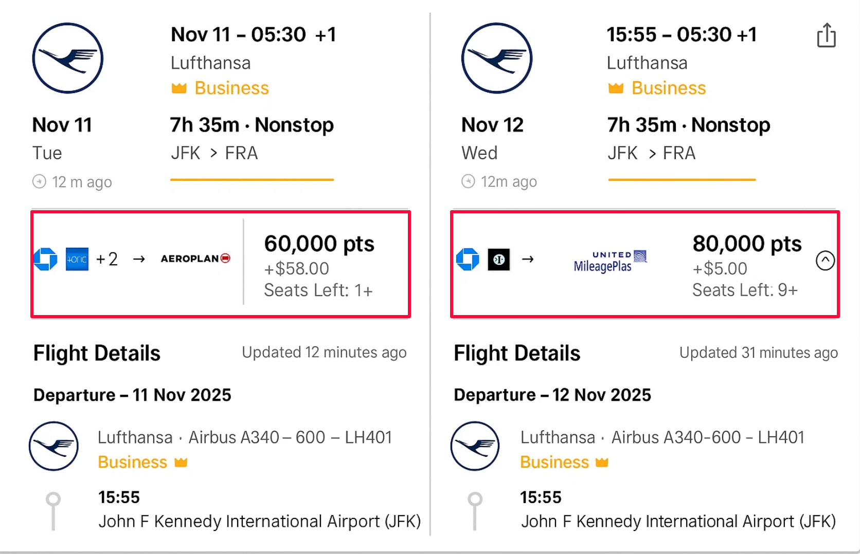 New York to Frankfurt: Lufthansa Business Class