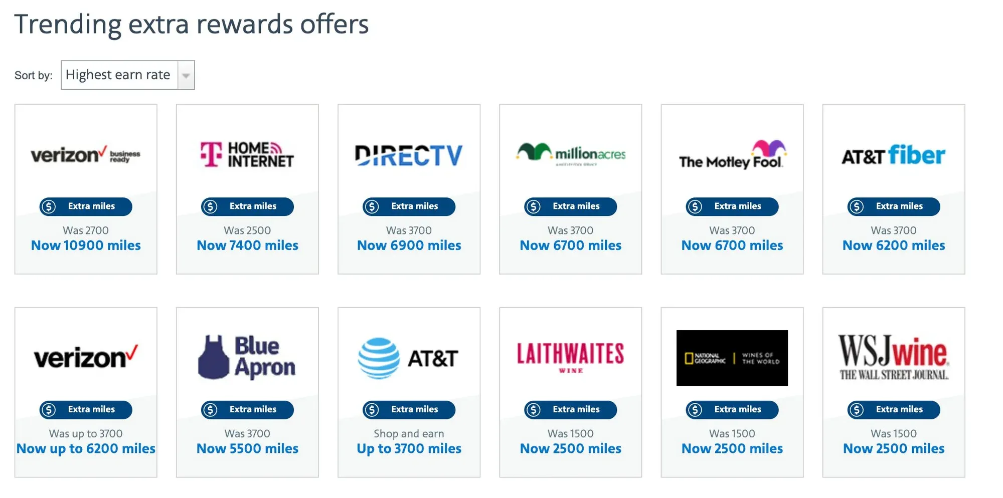 trending extra reward offeres